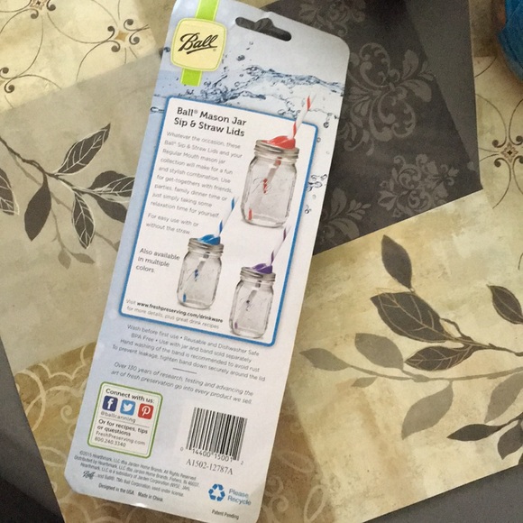 NWT MASON BALL sip and straw lid kit red - Picture 3 of 3